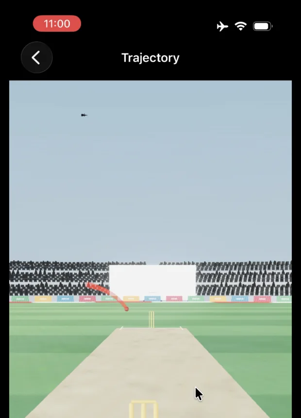 krease.ai reconstructed ball-flight trajectory